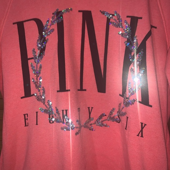 PINK sequined sweatshirt. - Picture 2 of 5